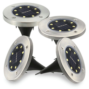 Lampe Solaire Extérieure Encastrable 8 LED Étanche pour Allée, Jardin, Aménagement Paysager, Terrasse et Pelouse - Product Image 1