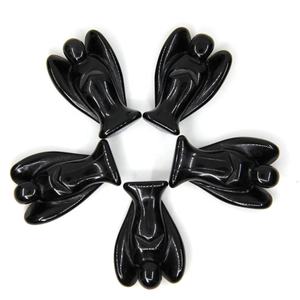 Haute qualité cristal ange naturel noir obsidienne pierre ange sculpté pierre Figurine Jade cristal ange sculpté poli en gros - Product Image 2