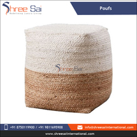 Pouf en jute de qualité supérieure, design abstrait moderne tressé à la main, personnalisable, 40x40x40 cm, utilisation intérieure/extérieure, toutes saisons, indien