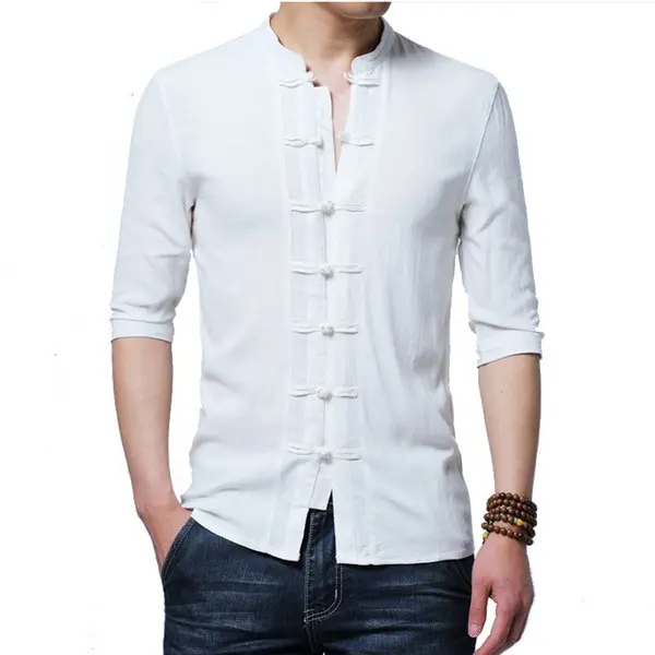 men full Sleeve Dresses Summer Fashion Tied Up Holiday Casual Shirt Dress