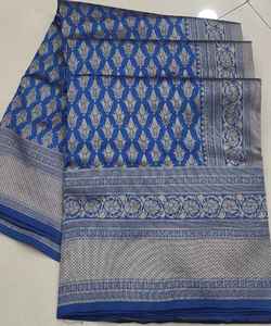 Banarasi seda Jacquard Saree con blusa mujeres usan señoras fiesta Festival uso diario suave algodón seda Sari venta al por mayor ropa de bajo precio - Product Image 2