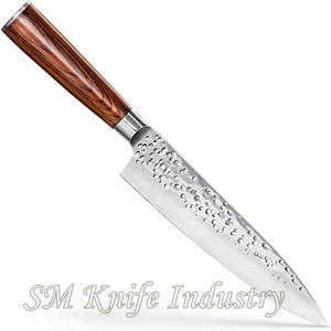 G10 Handle Grip With olive Wood custom Hand Made Modern Damascus <b>kitchen</b> chef <b>Knife</b> (Smk2029) - Product Image 6