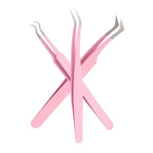 Pink Eyelash Extension <b>Tools</b> Beauty Supplies Eyelash Tweezers Stainless Steel Eyelash Tweezers for Beauty By AMIFAR Enterprises - Product Image 1