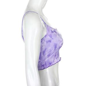 เสื้อครอปพิมพ์ลายมัดย้อมสำหรับผู้หญิงเสื้อคู่สีพรีเมี่ยมบริการ OEM - Product Image 5