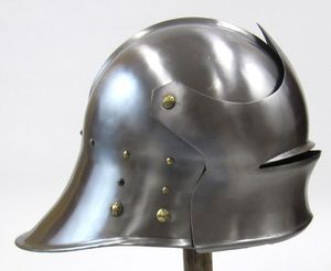 Casco Sallet alemán, color plateado, forma redonda, para Decoración - Product Image 3