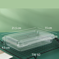 Transparante Wegwerp Fruit Container Plastic Huisdier Zwarte Microwavable Leverancier Groente Salade Cake Supermarkt Vlees Lade