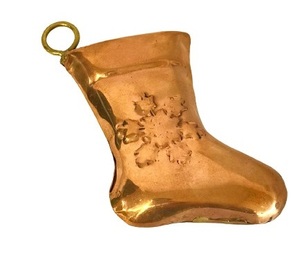 METAL COPPER COLOUR CHRISTMAS DECORATION HANGING SOCKS ORNAMENT HIGH QUALITY METAL CHRISTMAS <b>TREE</b> DECORATION - Product Image 1