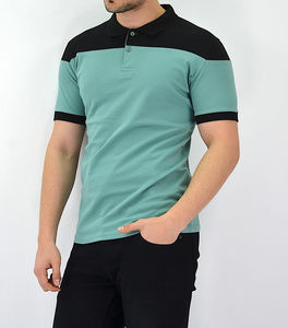 Chemise à manches courtes 100% coton, coupe ajustée, séchage rapide, style vintage, anti-plis, pour le sport, 2 boutons, style Gulf. - Product Image 4