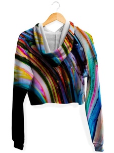 Sudadera con capucha de algodón para mujer, Top corto con estampado de sublimación, 100 - Product Image 2