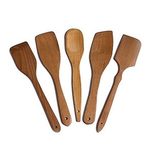 Ensemble de cuillères de cuisine de qualité supérieure, faites à la main, en bois brun, pour cuisiner et servir, par Home Arts - Product Image 6