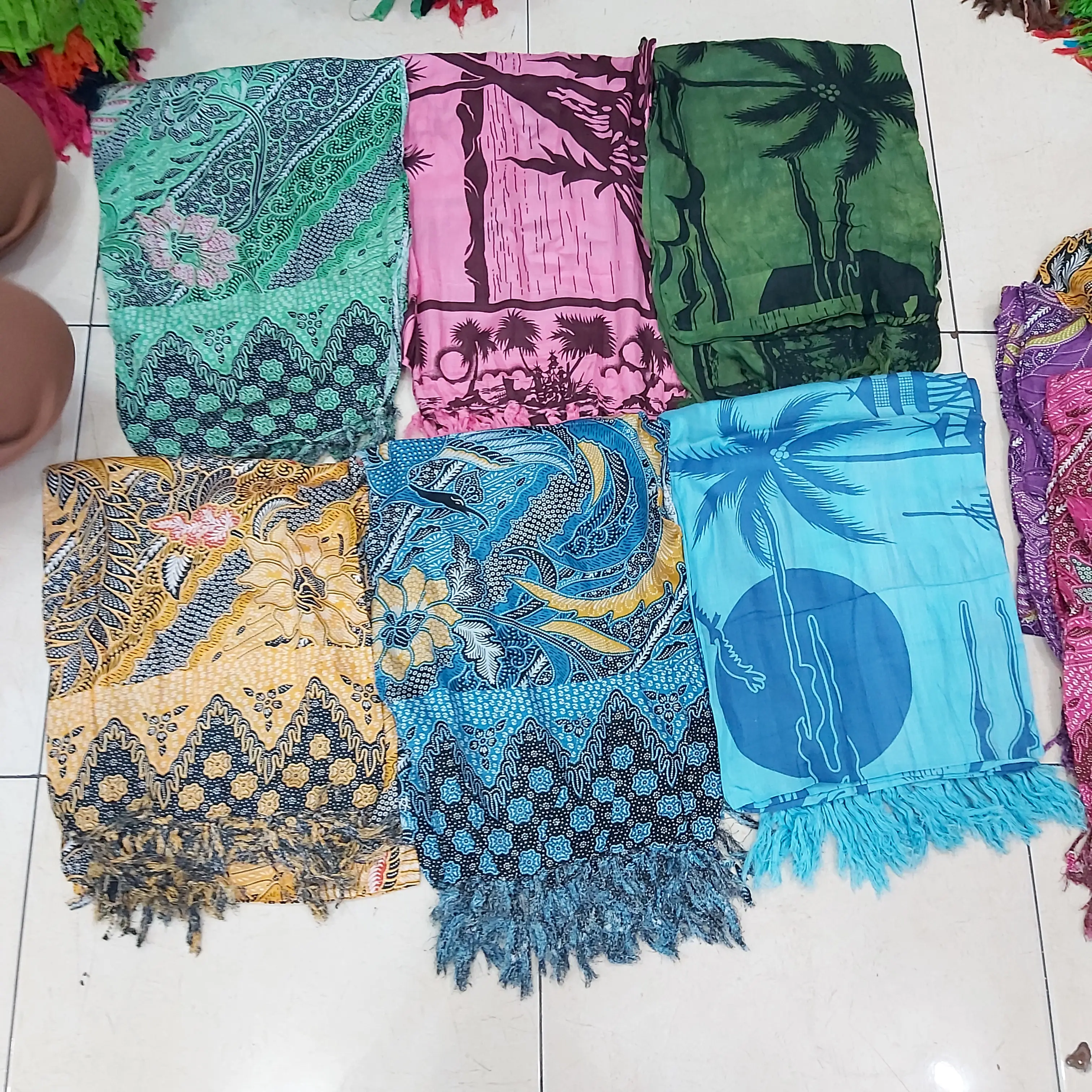 Ready to ship mixed popular, affordable grocery Bali beach sarong, pareo for easy, quick shopping with express 3-5 days