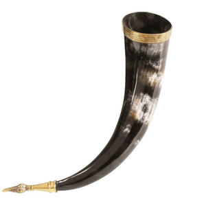 Véritable Axiom Home Accents Agate Corne à boire Viking sculptée de meilleure qualité avec support en métal Style animal pour boire de la bière - Product Image 2