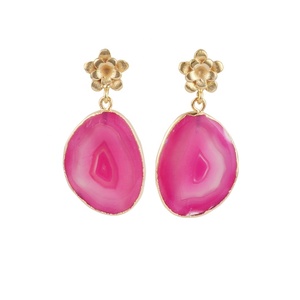 Boucles d'oreilles en agate avec pierres précieuses naturelles, en forme de goutte, en or galvanisé, cadeau pour femmes et filles, bijoux, cadeau pour femmes - Product Image 3