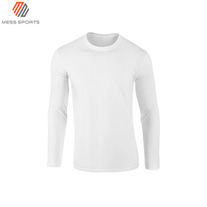 T-shirt à manches longues pour homme, gris, col rond, 100% coton, tricoté, décontracté, couleur unie, respirant, à porter en automne - Product Image 2