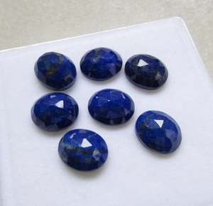 Oval Rose Cut 3x5mm Natural Lapislázuli Cabochon suelto Piedra preciosa AAA Alta calidad Tratamiento térmico Plano IGI Calibrado Vivaaz Gems - Product Image 2