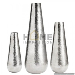 Jarrón de Metal de lujo decorativo de mimbre alto plateado, jarrón decorativo para exteriores e interiores, accesorios de decoración del hogar al precio más bajo - Product Image 4