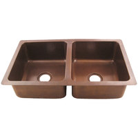 Évier de cuisine en cuivre martelé Antique, Double bol, vente en gros