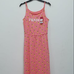 Vestido largo de verano sin mangas sólido de alta calidad para niñas cómodo Algodón puro Bangladesh excedente etiquetas de marca niños de edad - Product Image 1