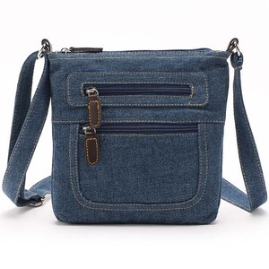Sac bandoulière en jean bleu le plus vendu pour hommes adultes, court, antivol, isolé, antibactérien, double sangle, fermeture éclair, logo personnalisé - Product Image 1