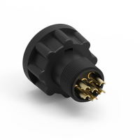 Connecteur de câble moulé étanche IP67 en laiton 6 broches avec boîtier en nylon, femelle, 2A 250V, -20~85°C, usage industriel