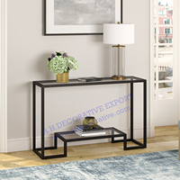 Console de couloir en acier inoxydable au design moderne et élégant, table console dorée avec plateau en miroir blanc