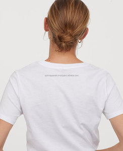 T-shirt en coton premium pour femme avec strass, grandes tailles, fabrication OEM, marque privée - Product Image 3