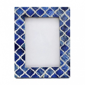 Moorish Vintage & Antique Metal Photo <b>Frame</b> Customizable <b>4x6</b> Square with Bone Inlay & Resin for Home Decoration - Product Image 4