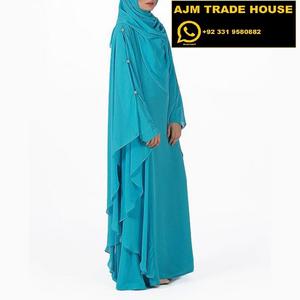 Venta caliente de alta calidad azul para Jilbab Kaftan Abaya Burka vestido para mujeres AJM TRADE HOUSE ropa musulmana tradicional - Product Image 6