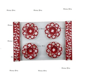 Acrylic Food Serving <b>Tray</b> With MOP Coaster Set Handmade Rectangular Shape Dessert Dates <b>Tray</b> By Home Arts - Product Image 1