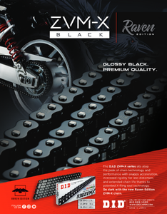 Fabriqué au Japon DID Black Chain X-Ring 525ZVM-X 110ZB, 525 ZVM-X 110 Links Raven Edition - Product Image 6