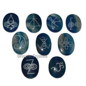Wholesaler of High Quality Blue Onyx Karuna Reiki Set : High Quality Blue Onyx Karuna Reiki Set For Sale - Product Image 1