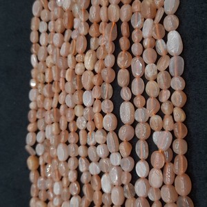 ลูกปัดหลวมสีพีชมูนสโตนสำหรับทำเครื่องประดับ - Product Image 2