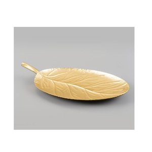 Metal Decorative Gold Plated Designer Leaf Decorative <b>Tray</b> for Sell Hot Selling Product of 2025 Creative Leaf Shape <b>Tray</b> Metal - Product Image 4
