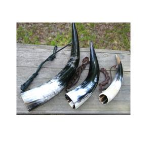 Corne à poudre naturelle polie Viking Corbeau Corbeau Corne à boire Pagan Norse promulgation Vikings Sculpté Cornes païennes - Product Image 5