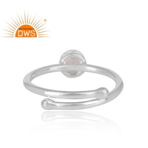 Rainbow Moonstone <b>Ring</b> Jewelry Wholesaler Round Fancy Crown Fine <b>Silver</b> <b>Adjustable</b> Band <b>Ring</b> For Women's Jewelry - Product Image 4