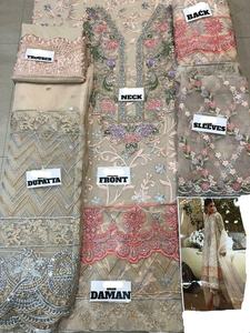 2022 Venta caliente vestido de novia indio paquistaní Salwar Kameez traje hecho de seda rayón viscosa tejido a mano para ocasiones especiales - Product Image 2