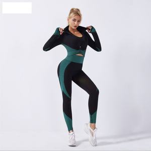 Leggings d'entraînement de gymnastique en nylon et élasthanne de haute qualité pour femmes ensemble de vêtements de Fitness personnalisés sans couture conception de Yoga motif solide - Product Image 5