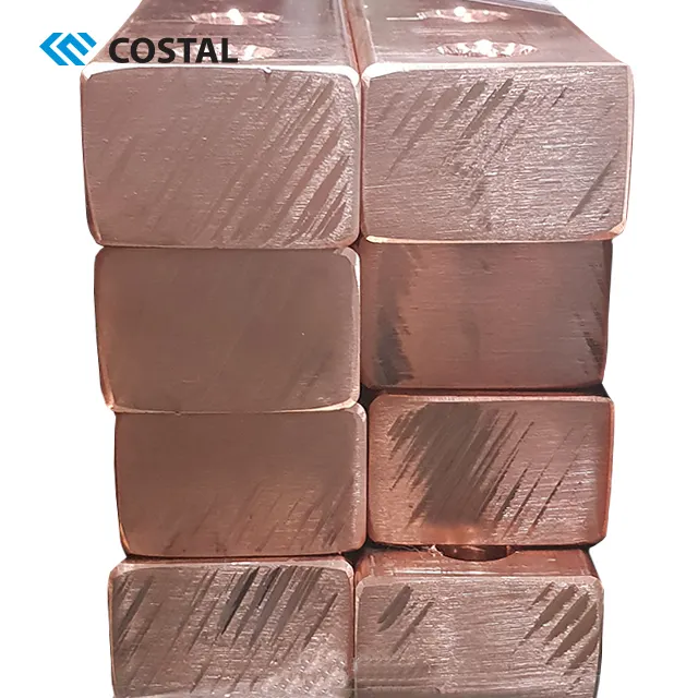 Tuyau carré en cuivre Costal, excellente conductivité électrique et thermique, soudable et brasable