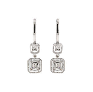 1.86CT alta calidad sólido oro blanco Stud pendientes mujeres hecho a mano 18K diamante clásico boda fiesta venta al por mayor disponible - Product Image 4