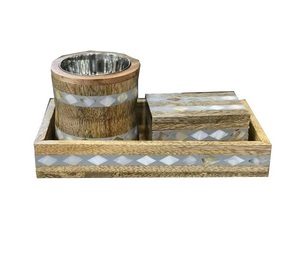 ชุดกล่องถาดใส่เครื่องหอม mubkhar bakhoor กลิ่นกุหลาบฝังมุกแม่ของอาหรับของขวัญรอมฎอน - Product Image 3