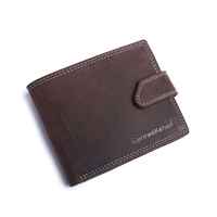 Dompet Kulit Asli Pria Gaya Vintage Terlaris dengan RFID Blocking, 9 Slot Kartu, 2 Slot Foto ID, 1 Slot Koin, 2 Slot Uang Kertas