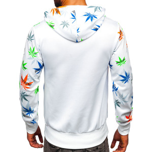 Pull d'hiver sur mesure pour hommes Tissu polaire à capuche blanc imprimé de haute qualité Polyester/coton Taille 6XL Vêtements à la mode - Product Image 2