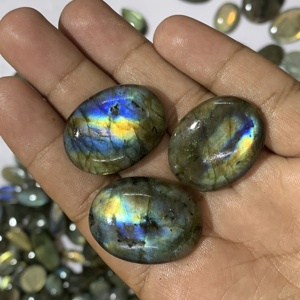 RIDA CREATIONS ลาบราดอไรต์สีน้ำเงินธรรมชาติทรงคาโบชอง พร้อมใบรับรอง IGI  มีเอฟเฟกต์เปลี่ยนสี สำหรับทำเครื่องประดับ - Product Image 3