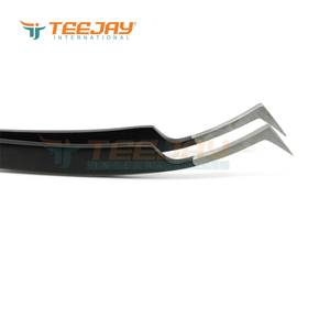 แหนบปลายเรียบ TEEJAY สีดำด้านเคลือบผงสแตนเลส รูปทรงเป็ด งอ 90 องศา สำหรับต่อขนตาแบบเพิ่มวอลลุ่ม - Product Image 3
