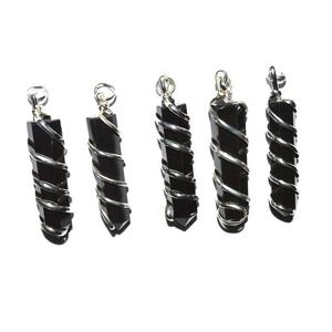 Colgantes de envoltura de lápiz de turmalina negra - Product Image 1
