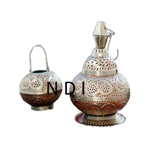 Ensemble de 2 lanternes à bougie chauffe-plat marocaines pour la fête de mariage à la maison lanterne à bougie suspendue intérieure et extérieure - Product Image 1