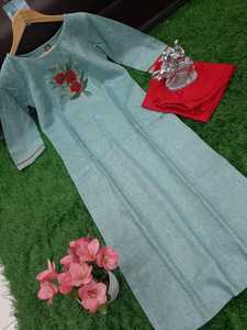 Kurtis Dames Coton Reyon Femmes Anarkali Dernier Design De Mode Prêt À Porter Bas Prix avec Dupatta Jackate Robe Indienne En Gros ApparelGarment Shalwar Kameez - Product Image 3