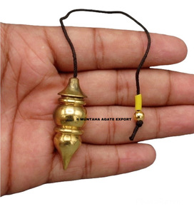 Pendule en laiton avec pierres précieuses, design artisanal, 20 pièces, AAA Premium, durable, pour la divination, cadeau spirituel, Reiki, MUNTAHA AGATE - Product Image 2