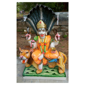 Escultura de mármol blanco hecha a mano, estatua de Pratyangira Devi, color blanco - Product Image 1