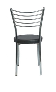 เก้าอี้รับประทานอาหารหนัง PU, เก้าอี้สำหรับร้านอาหารและคาเฟ่ทำจากโลหะสีดำ - Product Image 5